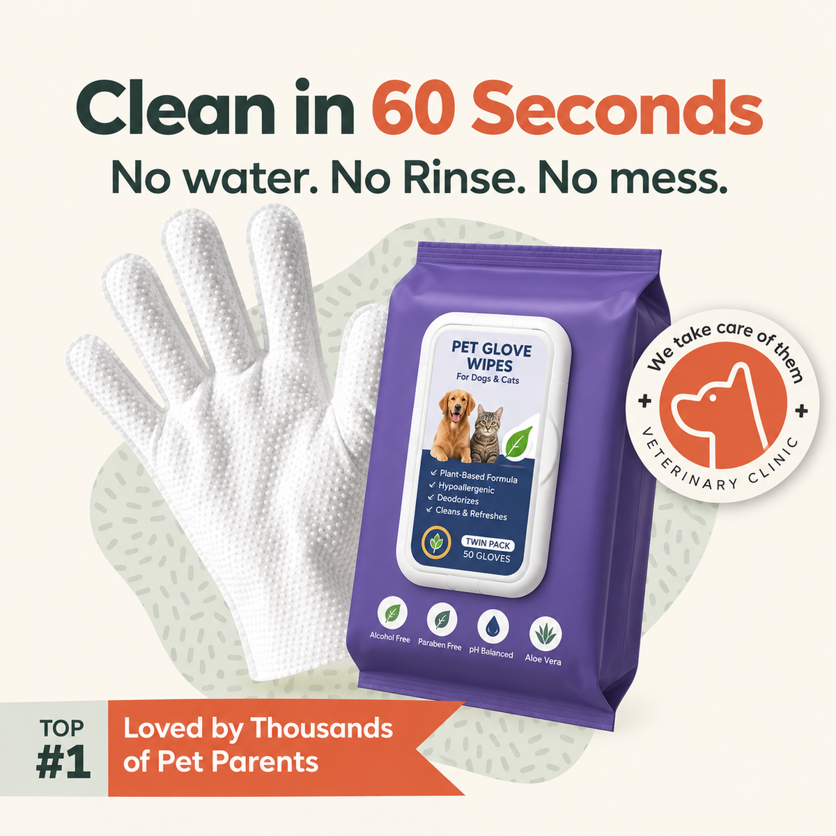 MyBuddy Pet Bathing Glove Wipes