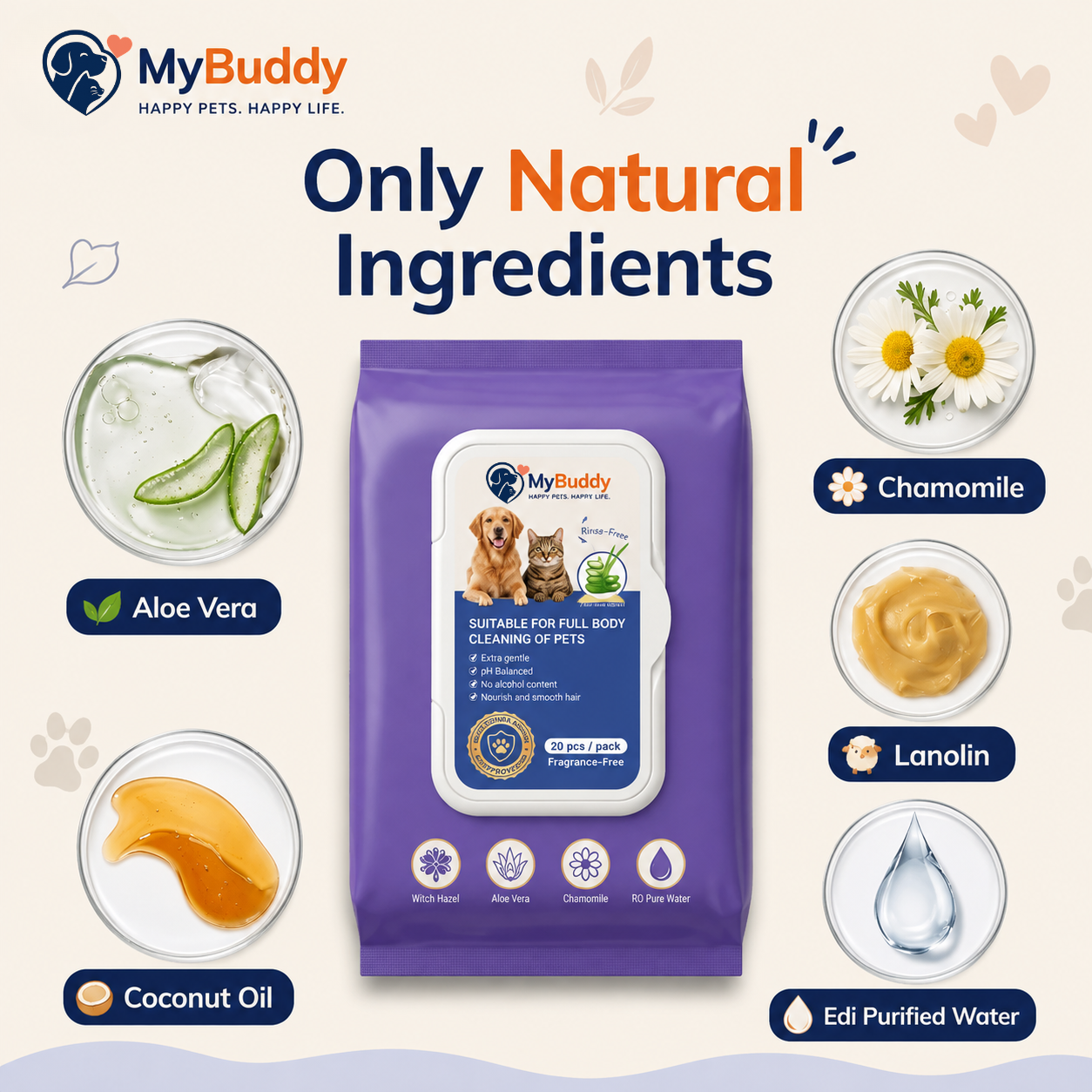 MyBuddy Pet Bathing Glove Wipes