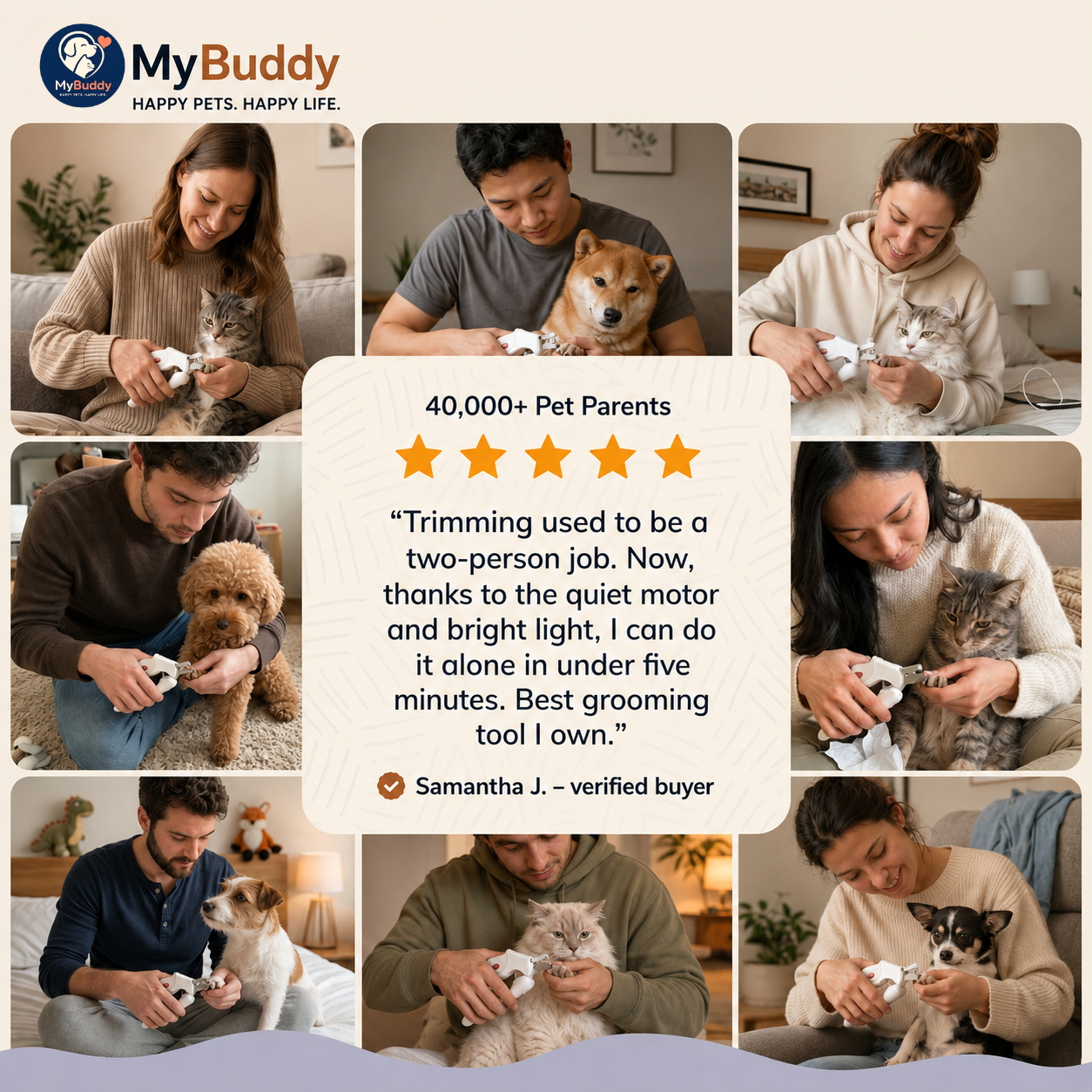 MyBuddy 2-in-1 Painless Nail Clipper &amp; Grinder