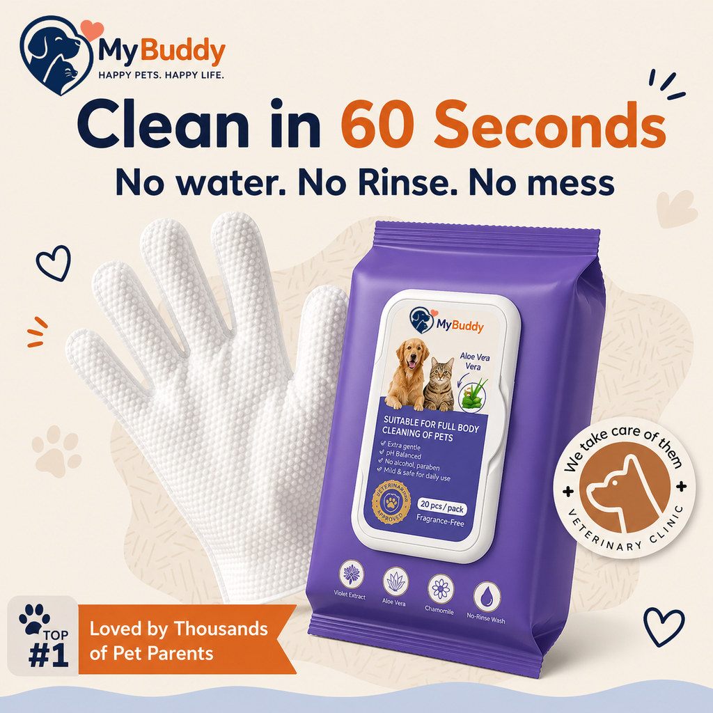 MyBuddy Pet Bathing Glove Wipes